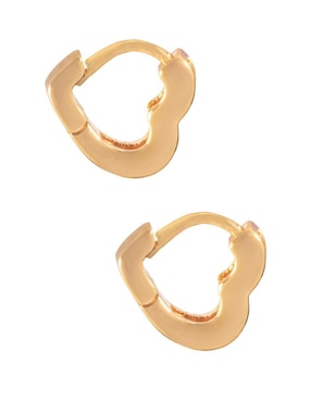 Aretes de corazón Unlimited By Ob con acabado chapa de oro zirconia