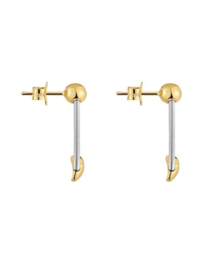 Aretes de aro Tous Mesh Tube de oro con acabado brillante