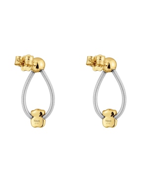 Aretes de aro Tous Mesh Tube de oro con acabado brillante
