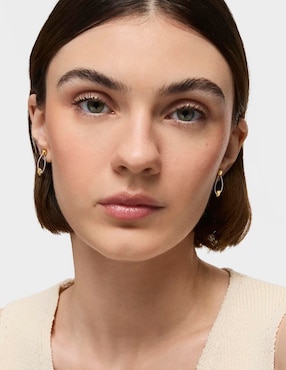 Aretes de aro Tous Mesh Tube de oro con acabado brillante