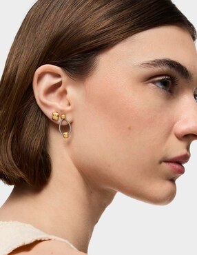 Aretes de aro Tous Mesh Tube de oro con acabado brillante
