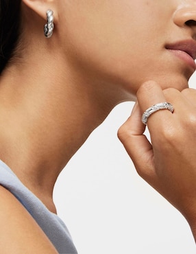 Anillo Tous Twisted P 925 de plata brillante