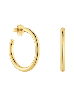 Aretes de aro Tous de plata P 925 con acabado baño de oro