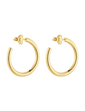 Aretes de aro Tous de plata P 925 con acabado baño de oro