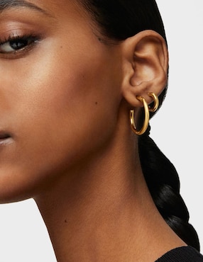 Aretes de aro Tous de plata P 925 con acabado baño de oro