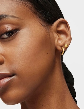 Aretes de aro Tous de plata P 925 con acabado baño de oro