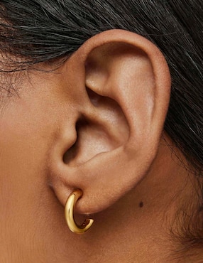 Aretes de aro Tous de plata P 925 con acabado baño de oro