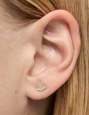 Aretes Tous Les Classiques de oro con acabado pavé diamante