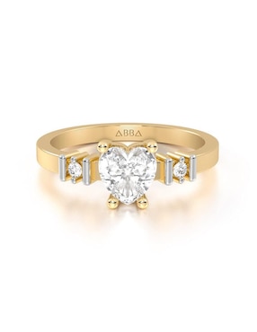 Anillo De Compromiso De Oro 10 K Abba Joyas Zirconia