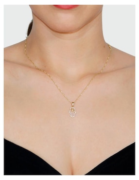 Gargantilla de mano de fátima Crixus Joyeria de oro amarillo 10 K