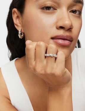 Anillo Tous Twisted P 925 de plata brillante
