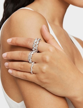 Anillo Tous Twisted P 925 de plata brillante