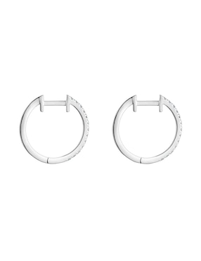 Aretes de aro Tous Les Classiques de oro blanco con acabado pavé diamante