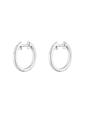 Aretes de aro Tous Les Classiques de oro blanco con acabado pavé diamante