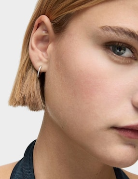Aretes de aro Tous Les Classiques de oro blanco con acabado pavé diamante