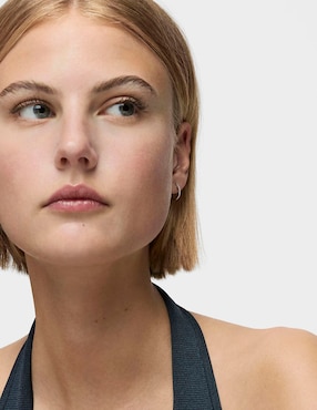 Aretes de aro Tous Les Classiques de oro blanco con acabado pavé diamante