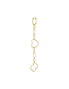 Aretes Tous New Silueta de plata P 925 con acabado baño de oro