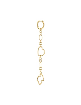 Aretes Tous New Silueta de plata P 925 con acabado baño de oro