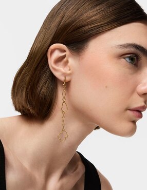 Aretes Tous New Silueta de plata P 925 con acabado baño de oro