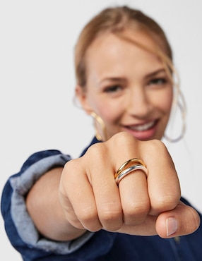 Set anillo Tous Hav de plata P 925 con acabado baño de oro