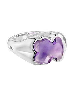 Anillo de oso Tous Bold Motif P 925 de plata amatista brillante
