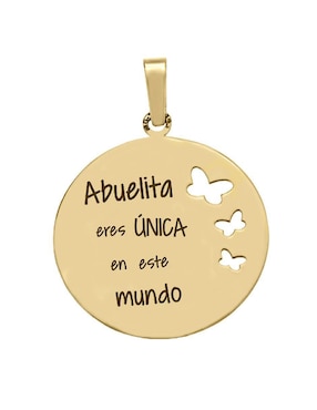 Dije Circular Fianelli Abuelita De Oro Amarillo 14 K