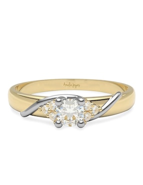 Anillo De Compromiso De Oro 14 K Amelie Joyas Diamante