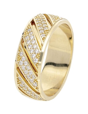 Anillo Fonelli 14 k de oro zirconia brillante