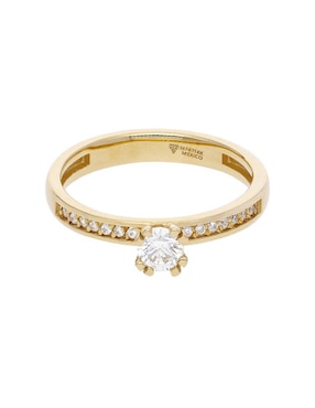 Anillo Fonelli 14 K De Oro Amarillo Zirconia