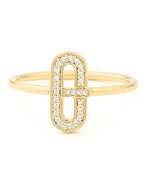 Anillo ovalado Facet Barcelona Smart 14 k de oro amarillo diamante pulido