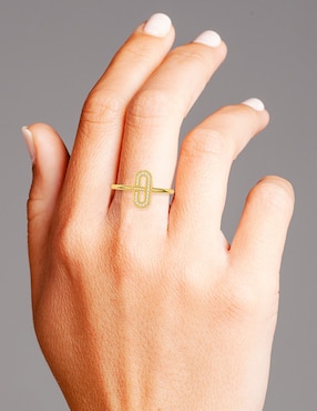 Anillo ovalado Facet Barcelona Smart 14 k de oro amarillo diamante pulido