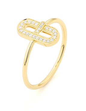 Anillo ovalado Facet Barcelona Smart 14 k de oro amarillo diamante pulido