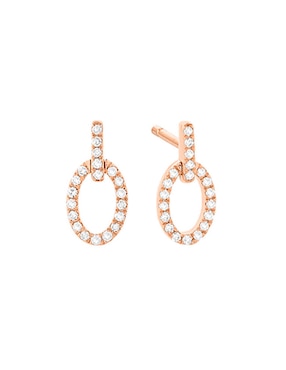 Aretes ovalados Facet Barcelona Smart de oro con acabado brillante diamante
