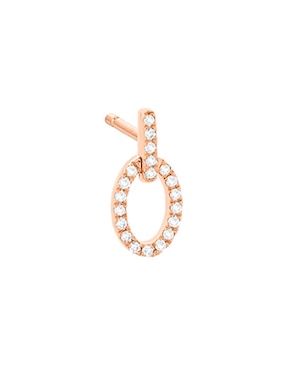 Aretes ovalados Facet Barcelona Smart de oro con acabado brillante diamante