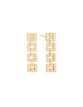 Aretes de eslabones Facet Barcelona Smar de oro con acabado brillante diamante
