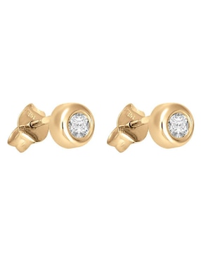 Broqueles circulares Fianelli Ventus de oro con acabado brillante diamante