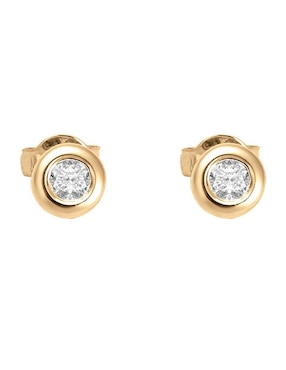 Broqueles Circulares Fianelli Ventus De Oro Amarillo 14 K Con Acabado Brillante Diamante