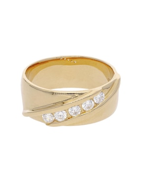 Anillo redondo Fonelli de oro rosa zirconia brillante