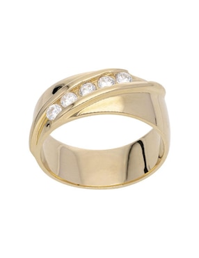 Anillo redondo Fonelli de oro rosa zirconia brillante