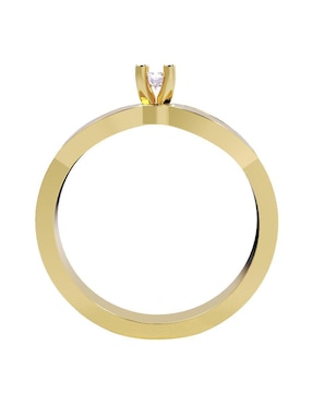 Solitario de oro amarillo 14 k Amore Mio diamante