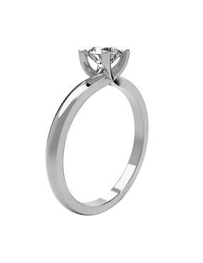 Solitario de oro blanco 14 k Amore Mio diamante