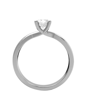 Solitario de oro blanco 14 k Amore Mio diamante