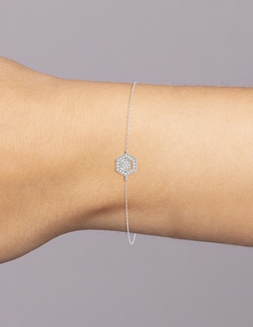 Pulsera Facet Barcelona de oro blanco 14 K Smart con acabado brillante