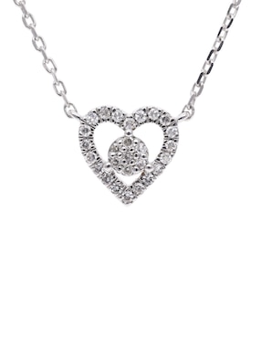 Colgante y dije de corazón Facet Barcelona de oro blanco 14 K