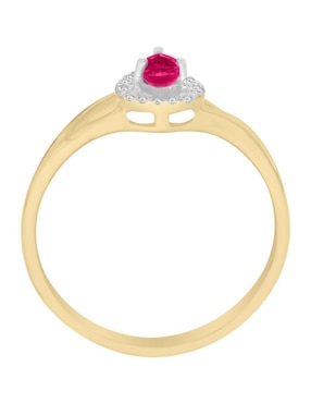 Anillo Fascinare Cristina 14 k de oro amarillo rubí y diamante brillante