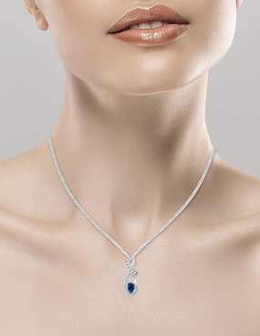 Colgante Y Dije ovalada Fascinare rosi de oro blanco 14 K