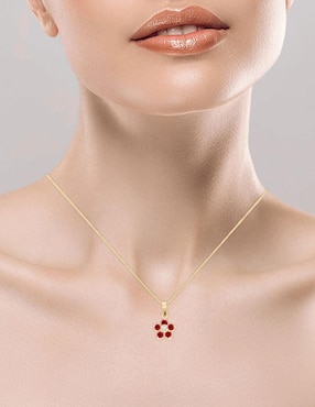 Colgante Y Dije de flor Fascinare camelia de oro amarillo 14 K