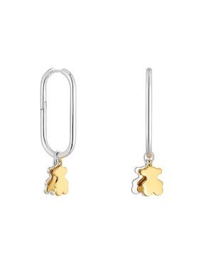 Aretes de aro Tous Sweet Dolls de plata P 925 con acabado baño de oro
