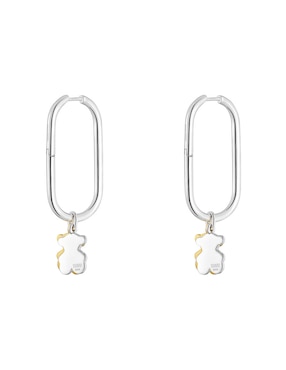 Aretes de aro Tous Sweet Dolls de plata P 925 con acabado baño de oro