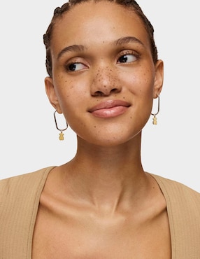Aretes de aro Tous Sweet Dolls de plata P 925 con acabado baño de oro